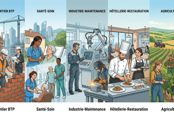 Panorama visuel des métiers en tension en France en 2026