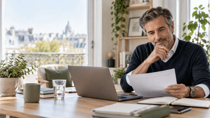 Cadre expérimenté préparant son projet de retour à l’emploi après un départ