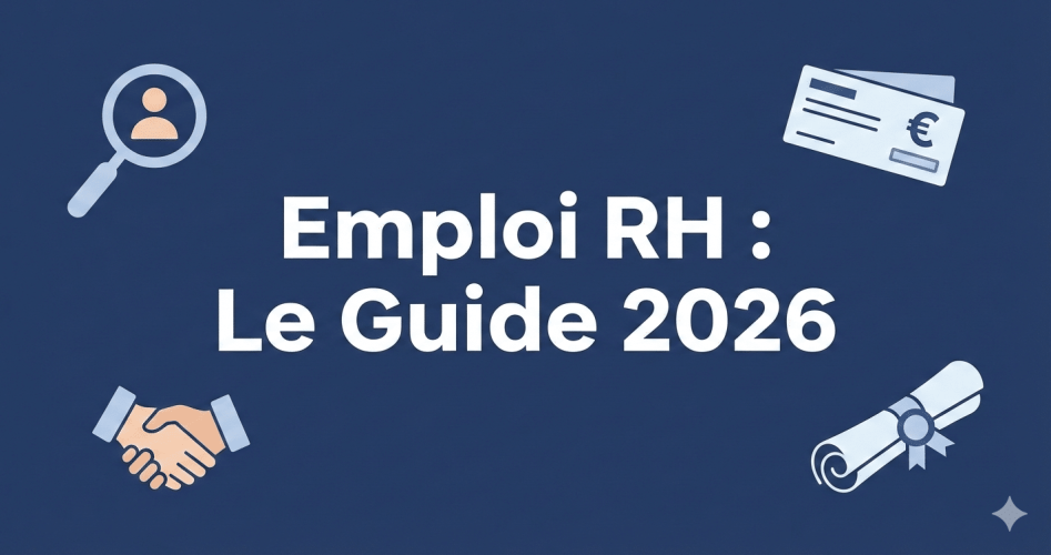 Bureau organisé d'un candidat préparant sa recherche d'emploi ressources humaines avec CV et ordinateur.